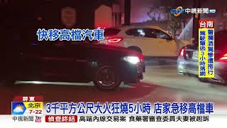 汽車百貨大火狂燒5小時! 火舌沖天頻傳爆炸聲│中視新聞 20230407