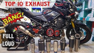 Z900 Top 10 Loud Exhaust | Z900 Aftermarket Exhaust #z900 #top10exhaust #akrapov
