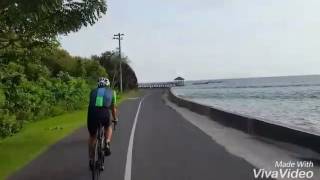 Papa cycling around Sekotong, West Nusa Tenggara