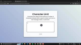 Character Limit Using HTML, CSS and JavaScript with Source Code