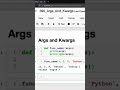 Args And kwargs In Python  - Lab1