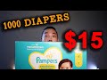 1000 DIAPERS FOR $15 (How to SAVE MONEY on DIAPERS)