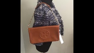 #Toryburchbag Tory burch brown reva bomber clutch review