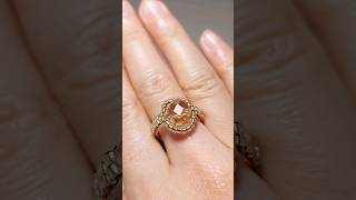 ✨️💎 Diamond beaded ring tutorial #beads #beadwork #diycraft