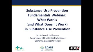 What Works (& Doesn't Work) in Substance Use Prevention Webinar