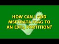 Ubuntu: How can I add msftdata flag to an ext4 partition?