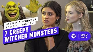 Netflix’s Yennefer and Ciri React to 7 Creepy Witcher Monsters - Comic Con 2019