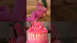 Shivangi Joshi matching dress cake video ❤️💙💚💛💜💙🖤💕💟