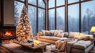 Christmas Living Room Fireplace, Sounds Crackling Fire, Winter Ambience for Work and Study