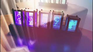 RGB Nixie Clock, Inspired by Nixie Tube Effect, Cyberpunk Retro Style!