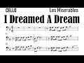 I Dreamed a Dream Cello Sheet Music Backing Track Play Along Partitura