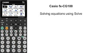 Solving equations using Solve | Casio fx-CG100