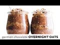 German Chocolate Cake Overnight Oats // vegan + fruit-sweetened