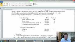 Variable vs Absorption Costing Part 2