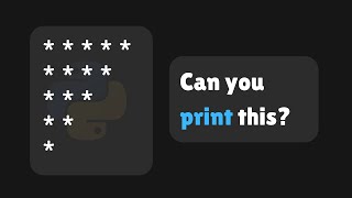 Python Pattern: Downward Half-Pyramid of Stars | VS Code