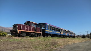 南阿蘇鉄道 トロッコ ゆうすげ4号 中松～阿蘇白川通過【4K】