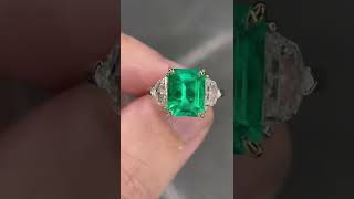 4 Ctw Untreated Muzo Colombian Emerald \u0026 D VVS Diamond Platinum Ring