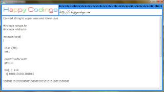 Convert string to upper case and lower case c code example