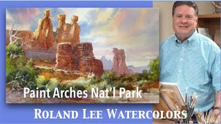 The Three Gossips at Bryce Canyon National Park. Roland Lee Watercolor Painting Step by Step