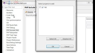 PHP Eclipse - Enable Code Assist Linking Between Different Project Files