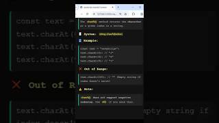 #2. JavaScript charAt() Method || charAt() Method In JS #shorts