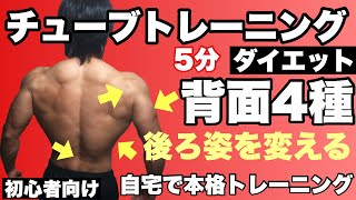 チューブトレーニング初心者向け！後ろ姿を変える背面4種目5分