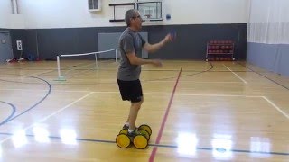 Juggling while riding a Pedalo