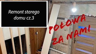 Remont starego domu,przedpokój cz.3 #vlog, połowa za nami.