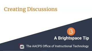 Creating Discussions in Brightspace