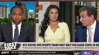 ESPN First Take | Stephen A. FURIOUS Unvaccinated  Yankees \u0026 Mets Can’t Play in New York