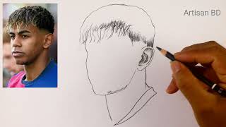 How To Draw Lamine Yamal Easy Pencil Sketch Spain Footballer Step By
