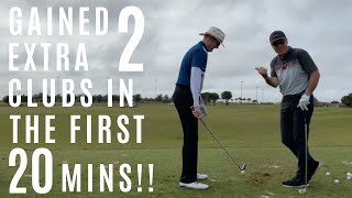 GAINS OF 20 EFFORTLESS YARDS IN FIRST 20 MINUTES of GOLF LESSON-GOLF WRX