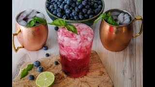 Cocktail Recipe: DELICIOUS Blueberry Basil Moscow Mule by Everyday Gourmet with Blakely