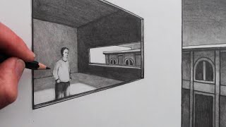 How to Draw a View of a Room Through a Window in Perspective