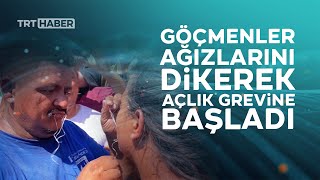 ABD sınırındaki göçmenler ağızlarını dikerek açlık grevine başladı