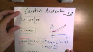 Five Motion Equations for Constant Acceleration