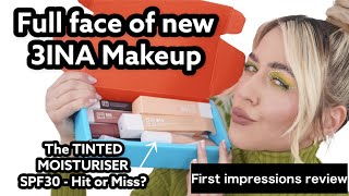 3INA tinted moisturiser spf30 review | Full face of new 3INA makeup