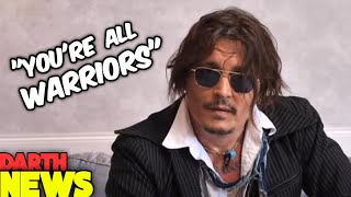 Johnny Depp Tells His Supporters: "You're All Warriors" | drunkish rant lol 💀🍻