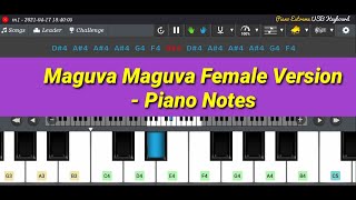 Maguva Maguva Female Version - ( Piano Notes) | vakeel saab | Learn easy Tutorial | Pawan Kalyan