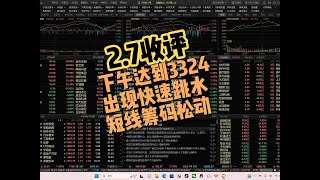 按照节奏到达3324点，下午出现跳水，短线筹码松动！