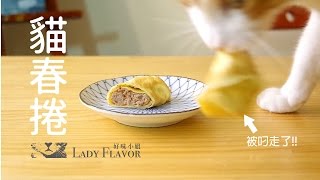貓的港式飲茶系列，貓春捲【貓副食食譜】好味貓廚房EP42