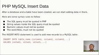 17. Create Table and Insert Data Using PHP