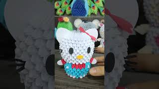 Hello Kitty ♥️ Tutorial 3D Origami #diy #handmade #origami #hellokitty