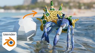 How to Make a Stylized Hermit Crab Character in Blender