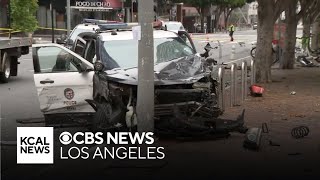 Officer injured after having patrol car stolen in downtown LA