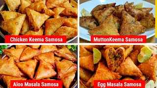 4 Samosa Recipes Make \u0026 Freeze Ramadan Snacks | Delicious Crispy Samosa Recipe | Ramadan  special 👌