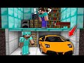 HOW PRO HIDE CAR in the BASEMENT? in Minecraft Noob vs Pro