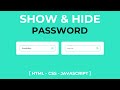 How To Make Show And Hide Password Using HTML CSS & JavaScript | Toggle Password Visibility