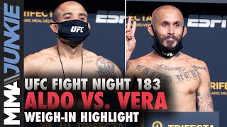 Jose Aldo perfect on scale; Marlon Vera hits mark | UFC Fight Night 183 weigh-in highlight