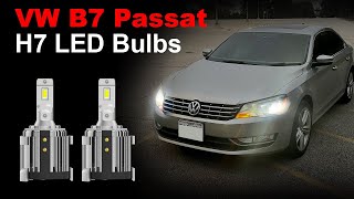 H7 G2 LED Headlight Bulbs Install Review on 2014 B7 Volkswagen Passat